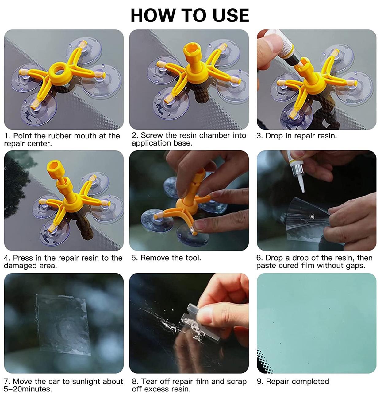 🔧 Windshield Repair Resin – Quick & Easy Crack & Chip Repair Kit